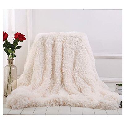 Hggzeg Manta de pele sintética macia, 130 x 160 cm, branca Manta decorativa elegante e aconchegante de pele sintética para sofá, poltrona e cama, lavável na máquina para sofá e cama. Hggzeg Manta de pele sintética macia, 130 x 160 cm, branca Manta decorativa elegante e aconchegante de pele sintética para sofá, poltrona e cama, lavável na máquina para sofá e cama.