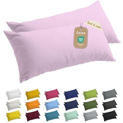 Lavea ® Conjunto de 2 fronhas laterais 40 x 145 cm, capas de almofada 100% algodão Jersey – Fronha de almofada macia e fronhas de almofada, certificado Oeko-Tex® Standard Lavea ® Conjunto de 2 fronhas laterais 40 x 145 cm, capas de almofada 100% algodão Jersey – Fronha de almofada macia e fronhas de almofada, certificado Oeko-Tex® Standard