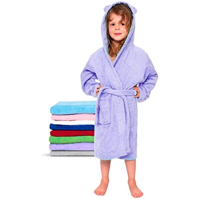 Twinzen Roupão de banho para crianças em algodão, menino e menina, 100% algodão OEKO-TEX roupão de banho 2 bolsos, cinto e capuz, roxo, 9-10 anos, (size5) Twinzen Roupão de banho para crianças em algodão, menino e menina, 100% algodão OEKO-TEX roupão de banho 2 bolsos, cinto e capuz, roxo, 9-10 anos, (size5)
