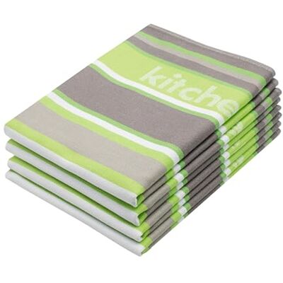 ZOLLNER Conjunto de 4 panos de cozinha de algodão em 50 x 70 cm, panos de cozinha muito absorventes e duradouros, lavável até 60 °C, em riscas verdes, qualidade hotelaria, certificado Oeko Tex® ZOLLNER Conjunto de 4 panos de cozinha de algodão em 50 x 70 cm, panos de cozinha muito absorventes e duradouros, lavável até 60 °C, em riscas verdes, qualidade hotelaria, certificado Oeko Tex®