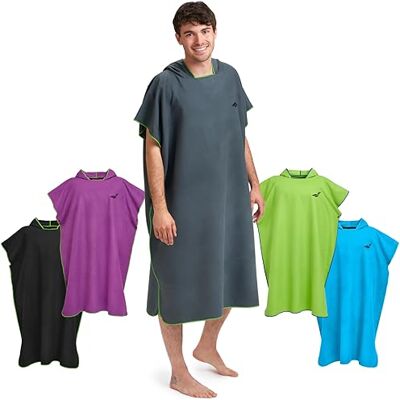Fit-Flip Poncho de Surf Leve, Compacto e de Secagem Rápida Toalha para Trocar de Roupa para Mulheres e Homens Albornoz de Microfibra para Natação na Praia (Cinza Escuro-Verde, Tamanho: M) Fit-Flip Poncho de Surf Leve, Compacto e de Secagem Rápida Toalha para Trocar de Roupa para Mulheres e Homens Albornoz de Microfibra para Natação na Praia (Cinza Escuro-Verde, Tamanho: M)