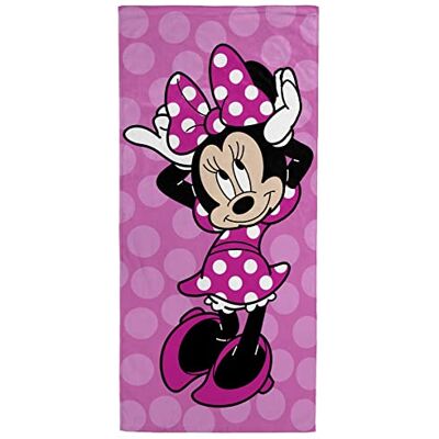 Jay Franco Disney Minnie Mouse alegre toalha de praia 71 cm x 147 cm 100 % algodão Jay Franco Disney Minnie Mouse alegre toalha de praia 71 cm x 147 cm 100 % algodão