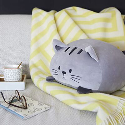 Balvi Almofada Kitty Cinza Forma de Gato Macia e Muito Macia Poliéster Balvi Almofada Kitty Cinza Forma de Gato Macia e Muito Macia Poliéster