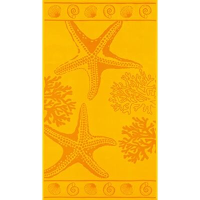 Delindo Lifestyle Toalha de praia estrela do mar amarela, 100% algodão, 100 x 180 cm Delindo Lifestyle Toalha de praia estrela do mar amarela, 100% algodão, 100 x 180 cm