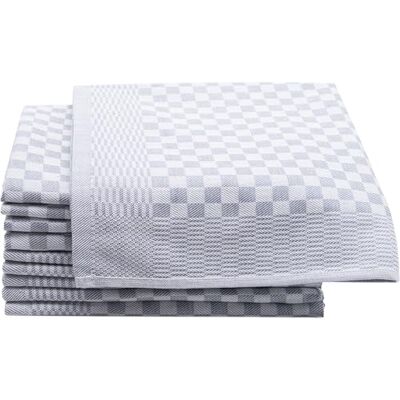 ZOLLNER 10 panos de cozinha de algodão quadriculado, 46 x 70 cm, 220 g, cinzento ZOLLNER 10 panos de cozinha de algodão quadriculado, 46 x 70 cm, 220 g, cinzento