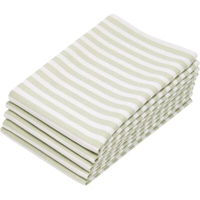 ZOLLNER Conjunto de 5 panos de cozinha de algodão em 50 x 70 cm, panos de cozinha muito absorventes e duradouros, lavável até 60 °C, em riscas verdes, qualidade hotelaria, certificado Oeko Tex® ZOLLNER Conjunto de 5 panos de cozinha de algodão em 50 x 70 cm, panos de cozinha muito absorventes e duradouros, lavável até 60 °C, em riscas verdes, qualidade hotelaria, certificado Oeko Tex®