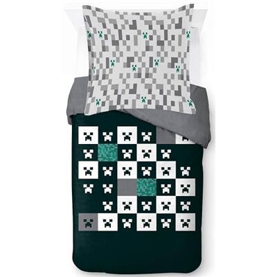 Jay Franco Minecraft Creeper Conjunto de capa nórdica – roupa de cama super macia para crianças, com fronha de almofada, apenas capa nórdica (enchimento não incluído), verde, conjunto de 2 peças individual Jay Franco Minecraft Creeper Conjunto de capa nórdica – roupa de cama super macia para crianças, com fronha de almofada, apenas capa nórdica (enchimento não incluído), verde, conjunto de 2 peças individual