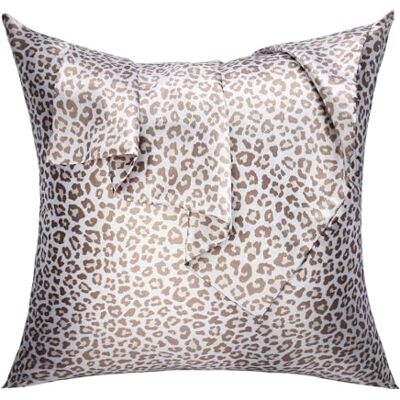 Lirex 2 Pacotes Capa de Almofada de Cetim 80x80cm, Macia como uma Capa de Almofada de Seda, Capas com Fecho de Cremalheira, Protege Cabelo e Pele, Leopardo Creme Lirex 2 Pacotes Capa de Almofada de Cetim 80x80cm, Macia como uma Capa de Almofada de Seda, Capas com Fecho de Cremalheira, Protege Cabelo e Pele, Leopardo Creme