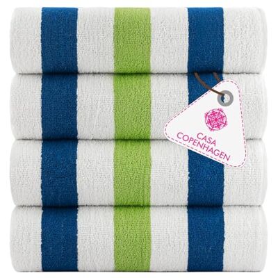 Casa Copenhagen Monaco toalhas de praia, duráveis e de longa duração, de secagem rápida, para piscina, casa de banho e chuveiro, 76 x 152 cm, conjunto de 4 toalhas de praia de algodão verde erva Casa Copenhagen Monaco toalhas de praia, duráveis e de longa duração, de secagem rápida, para piscina, casa de banho e chuveiro, 76 x 152 cm, conjunto de 4 toalhas de praia de algodão verde erva