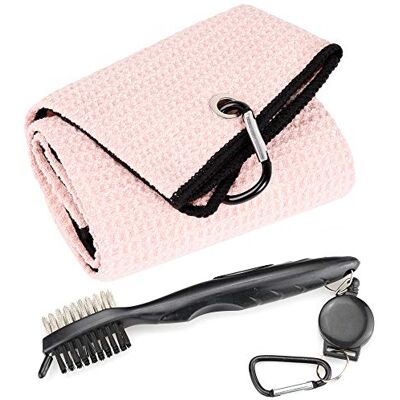 Mile High Life Toalha de golfe de microfibra triplamente dobrada kit de ferramentas de escovas Mile High Life Toalha de golfe de microfibra triplamente dobrada kit de ferramentas de escovas