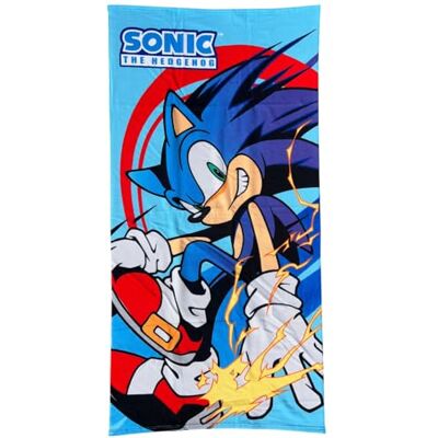 Cartoon Toalha de praia Sonic the Hedgehog para crianças, 70 x 140 cm, microfibra 100% poliéster, 245 g/m², absorvente e secagem rápida, leve e compacta, ideal para praia e piscina, design sónico Cartoon Toalha de praia Sonic the Hedgehog para crianças, 70 x 140 cm, microfibra 100% poliéster, 245 g/m², absorvente e secagem rápida, leve e compacta, ideal para praia e piscina, design sónico