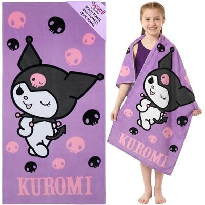 Hello Kitty Toalhas de banho grandes Kawaii Kuromi toalha de praia e piscina de algodão secagem rápida para meninas e mulheres 140 x 70 cm viagens acessórios (roxo, 70 x 140 cm) Hello Kitty Toalhas de banho grandes Kawaii Kuromi toalha de praia e piscina de algodão secagem rápida para meninas e mulheres 140 x 70 cm viagens acessórios (roxo, 70 x 140 cm)
