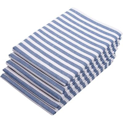 ZOLLNER Conjunto de 5 panos de cozinha de algodão em 50 x 70 cm, panos de cozinha muito absorventes e duradouros, lavável até 60 °C, em riscas azuis, qualidade hotelaria, certificado Oeko Tex® ZOLLNER Conjunto de 5 panos de cozinha de algodão em 50 x 70 cm, panos de cozinha muito absorventes e duradouros, lavável até 60 °C, em riscas azuis, qualidade hotelaria, certificado Oeko Tex®