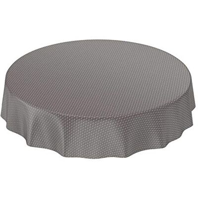 ANRO Toalha de mesa de oleado lavável com design moderno, cinzento-escuro, redonda, 140 cm ANRO Toalha de mesa de oleado lavável com design moderno, cinzento-escuro, redonda, 140 cm