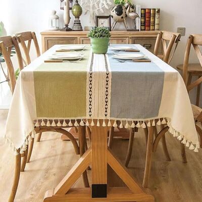 Pahajim Toalha de Mesa Algodão e Linho Toalhas Retangular Design com Borlas Elegante Antimanchas Cobertura Lavável Resistente para Decoração da Mesa de Jantar (140x260cm) Pahajim Toalha de Mesa Algodão e Linho Toalhas Retangular Design com Borlas Elegante Antimanchas Cobertura Lavável Resistente para Decoração da Mesa de Jantar (140x260cm)
