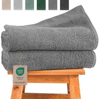 Hausfelder Toalha de duche premium 70 x 140 cm, 100% algodão, 500 g/m², certificada Ökotex Conjunto de casa de banho (cinzento) Hausfelder Toalha de duche premium 70 x 140 cm, 100% algodão, 500 g/m², certificada Ökotex Conjunto de casa de banho (cinzento)