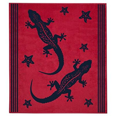 Delindo Lifestyle ® Toalha de praia GECO vermelho XXL, 100% algodão, feita de algodão egípcio, 180 x 200 cm grande Delindo Lifestyle ® Toalha de praia GECO vermelho XXL, 100% algodão, feita de algodão egípcio, 180 x 200 cm grande
