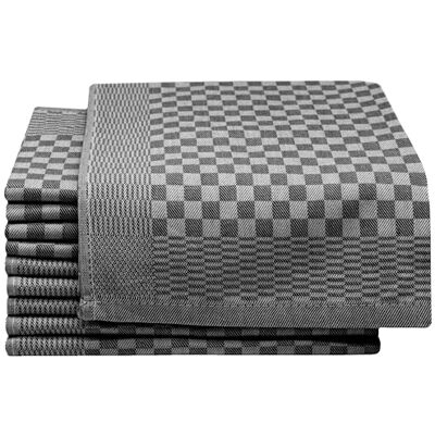 ZOLLNER 10 panos de cozinha de algodão quadriculado, 46 x 70 cm, 220 g, preto ZOLLNER 10 panos de cozinha de algodão quadriculado, 46 x 70 cm, 220 g, preto