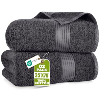Utopia Towels 2 Toalhas de Banho Luxuosas Jumbo Toalha Extra Grande 100% Algodão, Muito Absorvente e de Secagem Rápida Toalha de Hotel Super Macia (180 x 90 CM, Cinzento) Utopia Towels 2 Toalhas de Banho Luxuosas Jumbo Toalha Extra Grande 100% Algodão, Muito Absorvente e de Secagem Rápida Toalha de Hotel Super Macia (180 x 90 CM, Cinzento)
