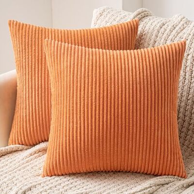 MIULEE Capa de almofada decorativa, quadrada, de veludo canelado, moderna e suave, para sofá, cadeira, cama, sala de estar, quarto MIULEE Capa de almofada decorativa, quadrada, de veludo canelado, moderna e suave, para sofá, cadeira, cama, sala de estar, quarto