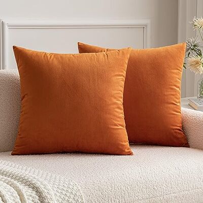 MIULEE 2 Peças de Capa de Almofada de Veludo, Capa de Almofada de Sofá, Almofada Decorativa, Capa Decorativa de Almofada para Sala de Estar, 50x50cm, 20x20 Polegadas, Laranja MIULEE 2 Peças de Capa de Almofada de Veludo, Capa de Almofada de Sofá, Almofada Decorativa, Capa Decorativa de Almofada para Sala de Estar, 50x50cm, 20x20 Polegadas, Laranja