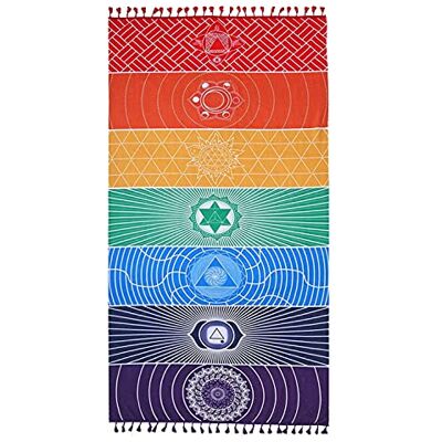 Bssowe Cobertor mandala para pendurar na parede, tapeçaria de mandala colorida, tapeçaria de parede ioga, toalha de praia 7 chakra, para tapeçarias, mantas de parede, toalhas de praia, mantas Bssowe Cobertor mandala para pendurar na parede, tapeçaria de mandala colorida, tapeçaria de parede ioga, toalha de praia 7 chakra, para tapeçarias, mantas de parede, toalhas de praia, mantas