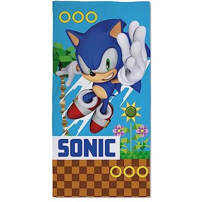 Halantex SONIC THE HEDGEHOG Heather Toalha de praia ou de banho 100% algodão – Dimensões: 70 x 140 cm Halantex SONIC THE HEDGEHOG Heather Toalha de praia ou de banho 100% algodão – Dimensões: 70 x 140 cm