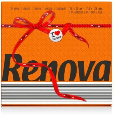 RENOVA Guardanapos de papel Red Label Laranja 70 guardanapos RENOVA Guardanapos de papel Red Label Laranja 70 guardanapos