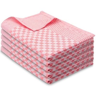 ZOLLNER Conjunto de 5 panos de cozinha 100% algodão, 46 x 70 cm, vermelho. ZOLLNER Conjunto de 5 panos de cozinha 100% algodão, 46 x 70 cm, vermelho.