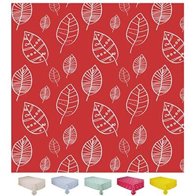 Home Direct Toalha de Hule, Retangular 140 x 180cm, Folhas, Vermelho Home Direct Toalha de Hule, Retangular 140 x 180cm, Folhas, Vermelho