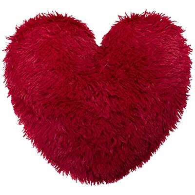 Brandsseller Almofada decorativa em forma de coração, 40 x 40 cm, cor vermelha Brandsseller Almofada decorativa em forma de coração, 40 x 40 cm, cor vermelha