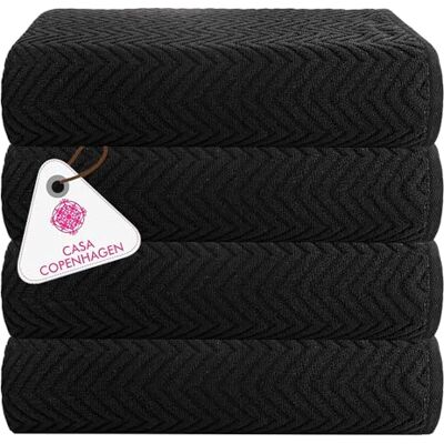 Casa Copenhagen Wave Textured Conjunto de Toalhas de Banho de 4 Peças Preto, 550 g/m², Toalhas de Banho de 4 Peças, Toalhas de Algodão, Uso Rúdo e Exigente, Conjunto de Presente para Banho Casa Copenhagen Wave Textured Conjunto de Toalhas de Banho de 4 Peças Preto, 550 g/m², Toalhas de Banho de 4 Peças, Toalhas de Algodão, Uso Rúdo e Exigente, Conjunto de Presente para Banho