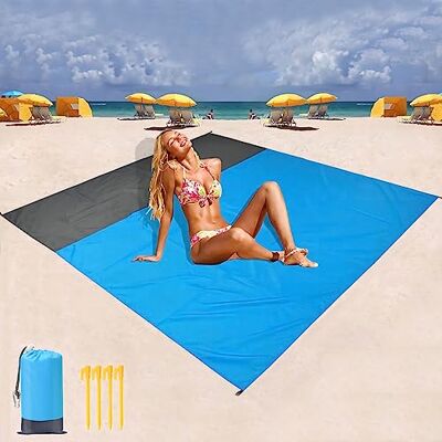 Gigmeta Tapete de praia impermeável, 210 x 200 cm, manta de praia portátil, impermeável, para viagens, campismo, caminhadas, férias, etc. Gigmeta Tapete de praia impermeável, 210 x 200 cm, manta de praia portátil, impermeável, para viagens, campismo, caminhadas, férias, etc.