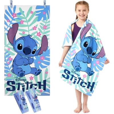 Disney Stitch Toalhas de praia para crianças com ganchos 140 x 70 cm toalhas de algodão absorvente toalha infantil para piscina e viagens Disney Stitch Toalhas de praia para crianças com ganchos 140 x 70 cm toalhas de algodão absorvente toalha infantil para piscina e viagens