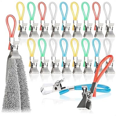 com-four ® 20 pinças para segurar toalhas de plástico e metal cromado Prendedores coloridos para toalhas panos esponjas de casa de banho pinças para pendurar pegas e panos de cozinha com-four ® 20 pinças para segurar toalhas de plástico e metal cromado Prendedores coloridos para toalhas panos esponjas de casa de banho pinças para pendurar pegas e panos de cozinha
