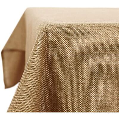 Deconovo Toalha de mesa retangular para sala de jantar, quarto com efeito linho, 130 x 130 cm, castanho claro Deconovo Toalha de mesa retangular para sala de jantar, quarto com efeito linho, 130 x 130 cm, castanho claro