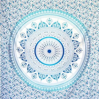 MOMOMUS Toalha de praia grande anti-areia com design de mandala, ideal como manta, páreo e toalha grande para a praia XXL, espaçosa e repelente de areia azul, 210 x 230 cm MOMOMUS Toalha de praia grande anti-areia com design de mandala, ideal como manta, páreo e toalha grande para a praia XXL, espaçosa e repelente de areia azul, 210 x 230 cm