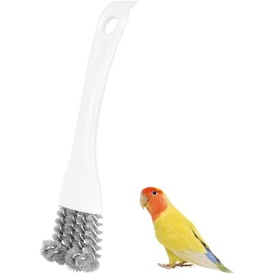 MiOYOOW Escova para gaiolas de pássaros, limpador de gaiolas de papagaios com pá e cabo ergonómico, acessório para gaiolas de animais de estimação para limpeza profunda MiOYOOW Escova para gaiolas de pássaros, limpador de gaiolas de papagaios com pá e cabo ergonómico, acessório para gaiolas de animais de estimação para limpeza profunda