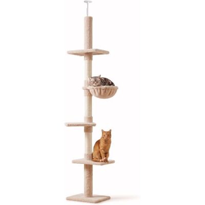 PawHut Árvore para gatos Torre Arranhador de Gato de 5 Níveis Fixada ao Teto Ajustável em Altura com Múltiplas Plataformas Cobertura de Pelúcia Macia 40x34x230-260 cm Bege PawHut Árvore para gatos Torre Arranhador de Gato de 5 Níveis Fixada ao Teto Ajustável em Altura com Múltiplas Plataformas Cobertura de Pelúcia Macia 40x34x230-260 cm Bege