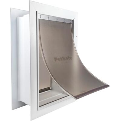 PetSafe Porta de entrada de parede túnel telescópico, grande, para animais de estimação de até 100 kg, cor branca, fabricada nos Estados Unidos, cloreto de polivinilo, L (embalagem de 1) PetSafe Porta de entrada de parede túnel telescópico, grande, para animais de estimação de até 100 kg, cor branca, fabricada nos Estados Unidos, cloreto de polivinilo, L (embalagem de 1)