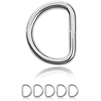 Ganzoo Anéis em D de aço inoxidável, embalagem de 5, espessura de 5 mm, prata, para coleira e trela de cão, recomendados para trança paracord 550, tamanho 40 x 32 mm exterior e 30 x 22 mm interior Ganzoo Anéis em D de aço inoxidável, embalagem de 5, espessura de 5 mm, prata, para coleira e trela de cão, recomendados para trança paracord 550, tamanho 40 x 32 mm exterior e 30 x 22 mm interior