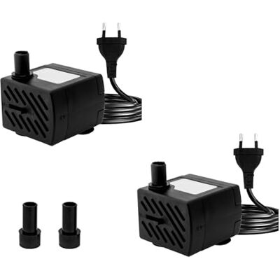 GERUI 2 mini bomba submersível de 180 l/h 3 W, ultra silenciosa para aquário, com cabo de alimentação de 1,3 m, com 2 bicos para aquário, tanque, plugue europeu GERUI 2 mini bomba submersível de 180 l/h 3 W, ultra silenciosa para aquário, com cabo de alimentação de 1,3 m, com 2 bicos para aquário, tanque, plugue europeu