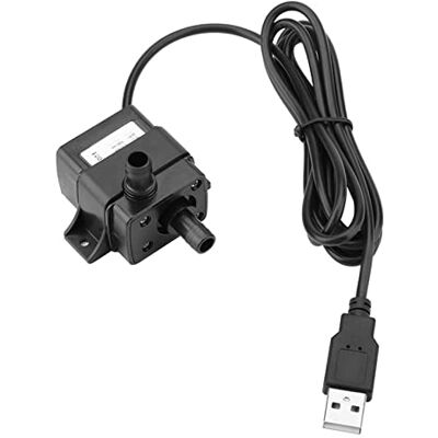 Garosa Bomba de água submergível USB para aquário, 5 V DC, 120 L/h, 0,7 W, sem escova, impermeável, cabo 1,5 m, preto Garosa Bomba de água submergível USB para aquário, 5 V DC, 120 L/h, 0,7 W, sem escova, impermeável, cabo 1,5 m, preto