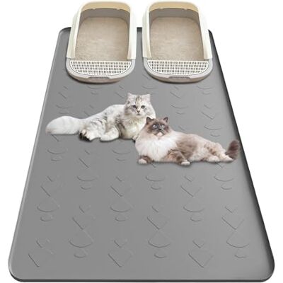 Ecofocet 86 x 56 cm tapete de areia para gato, tapete de areia gato Tapete gatos areneiro, Cat Litter Mat impermeável, tapete recolhe areia, borda elevada, ideal para apanhar areia e urina Ecofocet 86 x 56 cm tapete de areia para gato, tapete de areia gato Tapete gatos areneiro, Cat Litter Mat impermeável, tapete recolhe areia, borda elevada, ideal para apanhar areia e urina