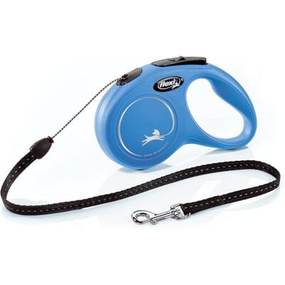 FLEXI Trela retrátil clássica para cão (cordão), ergonómica, duradoura e sem emaranhados, para cães até 26 lbs, 16 pés, pequena, azul FLEXI Trela retrátil clássica para cão (cordão), ergonómica, duradoura e sem emaranhados, para cães até 26 lbs, 16 pés, pequena, azul