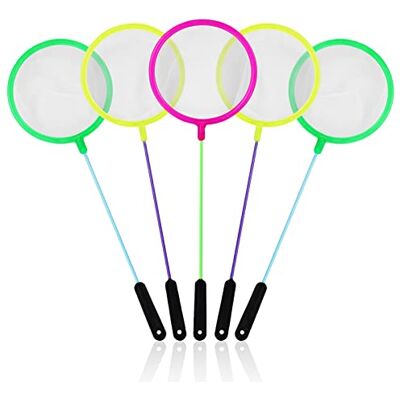 LAMXD Rede de peixes, embalagem de 5, 22 cm de comprimento total, 7 cm de diâmetro da rede, cor aleatória, material de nylon, perfeito para aquário, separação de camarões de salmoura, pesca para LAMXD Rede de peixes, embalagem de 5, 22 cm de comprimento total, 7 cm de diâmetro da rede, cor aleatória, material de nylon, perfeito para aquário, separação de camarões de salmoura, pesca para