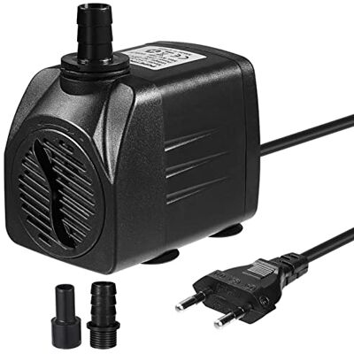 Homvik Bomba de água submersível 600L/H 8W Bomba de água para aquário, tanque, peixaria, fonte de circulação de água doce e marinha com 2 bicos 1,2m de altura Homvik Bomba de água submersível 600L/H 8W Bomba de água para aquário, tanque, peixaria, fonte de circulação de água doce e marinha com 2 bicos 1,2m de altura