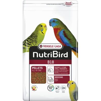 Versele-Laga NutriBird B18 3 kg Alimento complementar para periquitos e outras pequenas cotorras para o bem-estar geral com prebióticos e 35% de milho Versele-Laga NutriBird B18 3 kg Alimento complementar para periquitos e outras pequenas cotorras para o bem-estar geral com prebióticos e 35% de milho