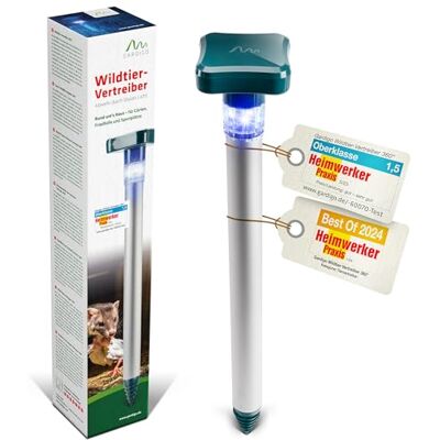 Gardigo ® Ahujentador de jabalies e animais selvagens, com luz LED azul Cobertura de 360° Repele javalins, veados, raposa e coelhos com luz azul, para jardins, culturas e fazendas Gardigo ® Ahujentador de jabalies e animais selvagens, com luz LED azul Cobertura de 360° Repele javalins, veados, raposa e coelhos com luz azul, para jardins, culturas e fazendas