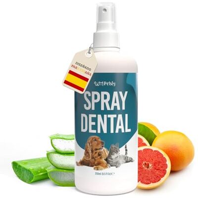 Petsly ® Spray Dental para Cães e Gatos 250ml Combate Mau Hálito em Cães, Previne Tártaro e Placa Protege Dentes e Gengivas Limpeza Dental Fácil sem Escova com Hortelã e Alecrim Petsly ® Spray Dental para Cães e Gatos 250ml Combate Mau Hálito em Cães, Previne Tártaro e Placa Protege Dentes e Gengivas Limpeza Dental Fácil sem Escova com Hortelã e Alecrim